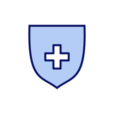 Sağlık sigortası ikonu vektörü. Sigorta sağlık belgesi ve sembolü