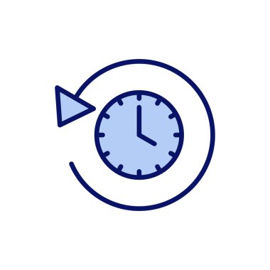 Tarih simgesi vektörü. Son olay geçmişi işareti ve simgesi