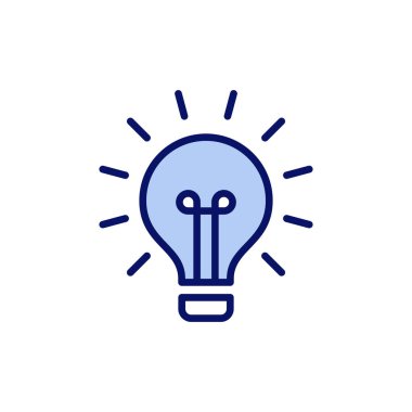 Lamba simgesi vektörü. Ampul işareti ve sembol. fikir sembolü.