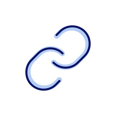 Bağlantı simgesi vektörü. Hiper bağlantı zinciri işareti ve sembolü