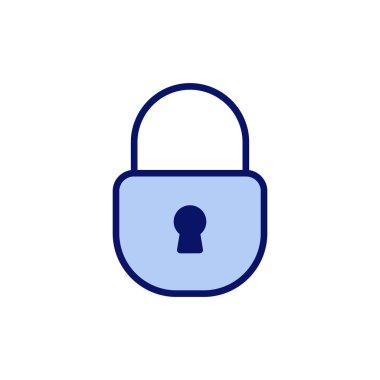 Simge vektörünü kilitle. Asma kilit işareti ve sembol. Şifreleme simgesi. Güvenlik sembolü