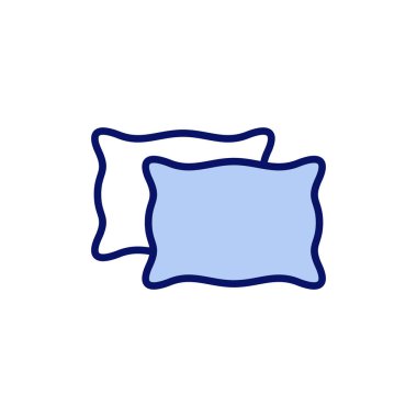 Yastık simgesi vektörü. Yastık işareti ve sembol. Rahat yumuşacık yastık.