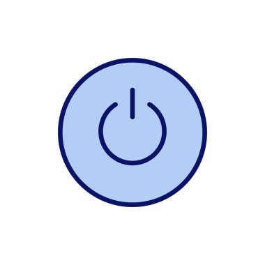 Güç simgesi vektörü. Güç Anahtarı işareti ve sembolü. Elektrik gücü.