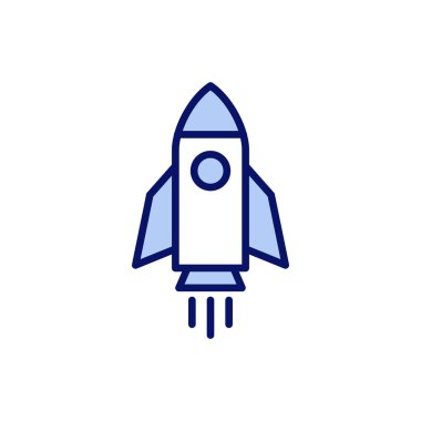 Roket ikon vektörü. Başlangıç işareti ve sembol. roket fırlatma simgesi