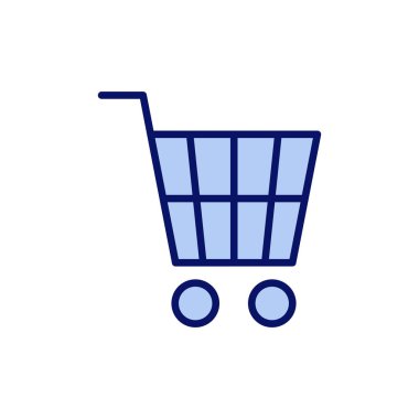 Alışveriş ikonu vektörü. Alışveriş arabası işareti ve sembol. Trolley simgesi