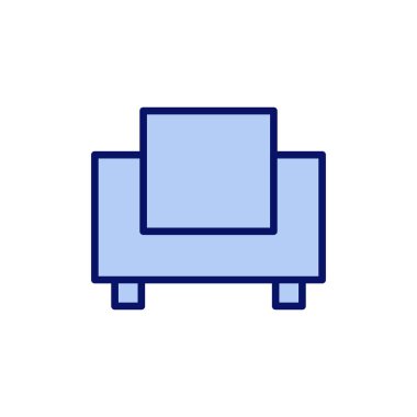 Koltuk simgesi vektörü. Kanepe işareti ve sembol. mobilya simgesi