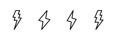 Şimşek simgesi logosu tasarımı. Elektrik işareti ve sembol. Güç simgesi. enerji işareti