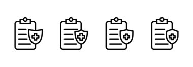 Tıbbi sigorta ikonu logosu tasarımı. Sağlık sigortası ve sembol