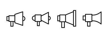 Megafon simgesi logosu tasarımı. Hoparlör işareti ve sembol