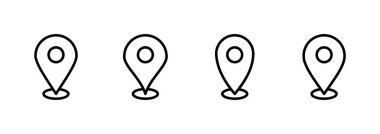 Pin simgesi logo tasarımı. Yer işareti ve sembol. hedef simgesi. harita iğnesi