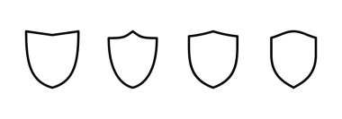 Kalkan simgesi logosu tasarımı. Koruma ikonu. Güvenlik işareti ve sembol