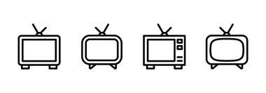 Televizyon ikonu logosu tasarımı. televizyon işareti ve sembol