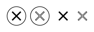 Simge logo tasarımını kapat. İşareti ve sembolü sil. çapraz işaret