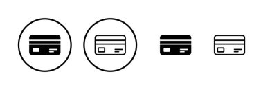 Kredi kartı simgesi logosu tasarımı. Kredi kartı ödeme imzası ve sembolü
