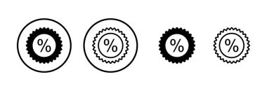 İndirimli simge logosu tasarımı. İndirim etiketi ve sembolü