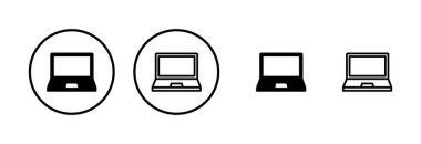 Laptop simge logosu tasarımı. bilgisayar işareti ve sembol