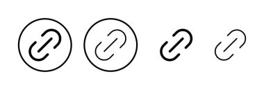 Bağlantı simgesi logosu tasarımı. Hiper bağlantı zinciri işareti ve sembolü