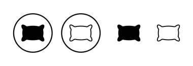 Yastık simgesi logosu tasarımı. Yastık işareti ve sembol. Rahat yumuşacık yastık.