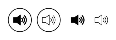 Hoparlör simgesi logosu tasarımı. Ses düzeyi ve sembol. Hoparlör ikonu. ses sembolü