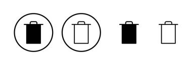 Çöp simgesi logosu tasarımı. Çöp kutusu simgesi. İşareti ve sembolü sil.