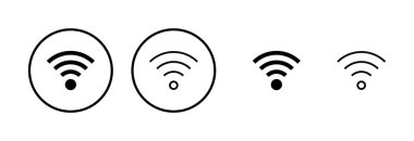 Wifi simgesi logo tasarımı. İşaret işareti ve sembol. Kablosuz simge