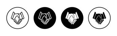 Uygulamalar ve web siteleri için el sıkışma simgesi. İş tokalaşma işareti ve sembol. iletişim anlaşması