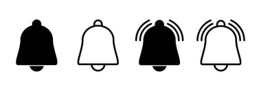 Bell simgesi logosu tasarımı. Web sitesi tasarımı için uyarı işareti ve sembol