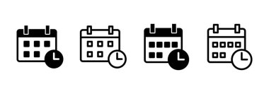 Takvim simgesi logo tasarımı. Takvim işareti ve sembol. Simge simgesini ayarla