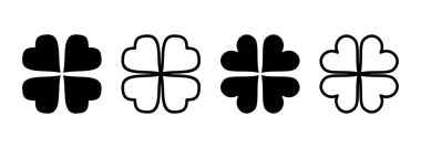 Yonca simgesi logosu tasarımı. Yonca işareti ve sembol. dört yapraklı yonca simgesi.