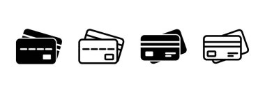 Kredi kartı simgesi logosu tasarımı. Kredi kartı ödeme imzası ve sembolü