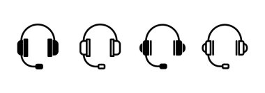 Kulaklık simgesi logosu tasarımı. İmza ve sembol.