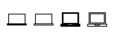 Laptop simge logosu tasarımı. bilgisayar işareti ve sembol
