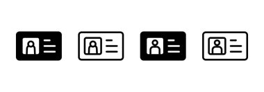 Lisans simgesi logo tasarımı. Kimlik kartı simgesi. Sürücü ehliyeti, personel kimlik kartı 