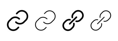 Bağlantı simgesi logosu tasarımı. Hiper bağlantı zinciri işareti ve sembolü