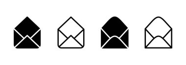 Posta simgesi logosu tasarımı. e-posta işareti ve sembol. E- posta simgesi. Zarf simgesi