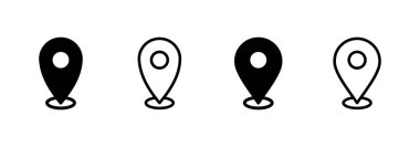 Pin simgesi logo tasarımı. Yer işareti ve sembol. hedef simgesi. harita iğnesi