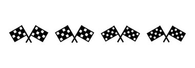 Yarış bayrağı logosu tasarımı. Yarış bayrağı ve sembolü. Damalı yarış bayrağı simgesi