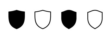 Kalkan simgesi logosu tasarımı. Koruma ikonu. Güvenlik işareti ve sembol