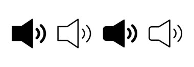 Hoparlör simgesi logosu tasarımı. Ses düzeyi ve sembol. Hoparlör ikonu. ses sembolü