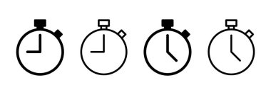 Kronometre simgesi logosu tasarımı. Zamanlayıcı işareti ve sembol. Geri sayım simgesi. Zaman Dönemi