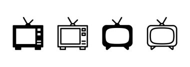 Televizyon ikonu logosu tasarımı. televizyon işareti ve sembol