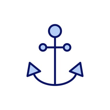 Çapa simgesi vektörü. Çapa işareti ve sembol. Çapa deniz simgesi.