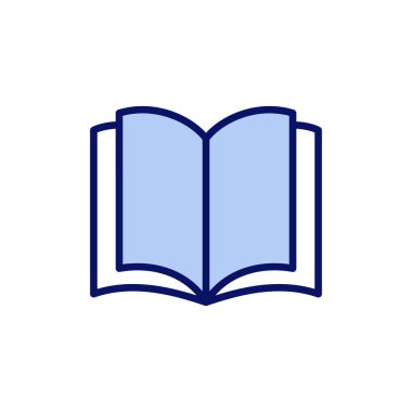 Kitap ikonu vektörü. Açık kitap işareti ve sembol. Kitap simgesi