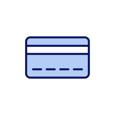 Kredi kartı ikon vektörü. Kredi kartı ödeme imzası ve sembolü