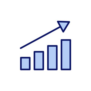 Grafik simgesi vektörü büyüyor. Çizelge ve sembol. diyagram simgesi