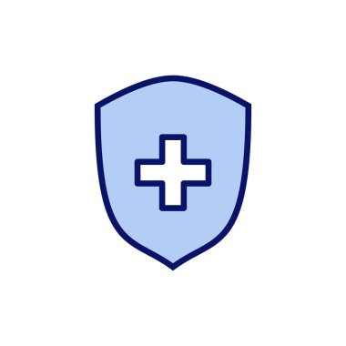 Sağlık sigortası ikonu vektörü. Sigorta sağlık belgesi ve sembolü