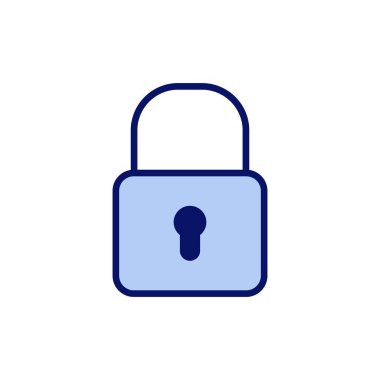 Simge vektörünü kilitle. Asma kilit işareti ve sembol. Şifreleme simgesi. Güvenlik sembolü