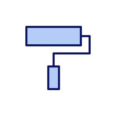 Simge vektörünü boya. Boya fırçası işareti ve sembol. boyama silindiri vektörü