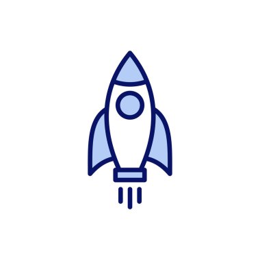 Roket ikon vektörü. Başlangıç işareti ve sembol. roket fırlatma simgesi