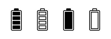 Batarya simgesi logosu tasarımı. Şarj işareti. pil şarj seviyesi